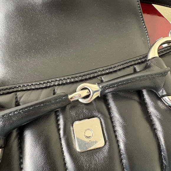 Gucci Black leather horsebit Quilted Leather Shoulder Bag small - Picture 7 of 12